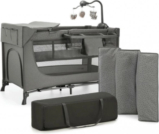 Cuna de viaje JOY 2 dark grey con accesorios