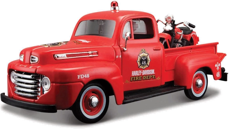 Maisto Harley-Davidson custom 1948 Ford F-1 pick-up con motocicleta 1936 EL Knucklehead 1:24