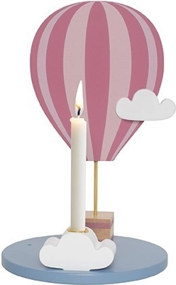 Jabadabado portavelas globo aerostático rosa