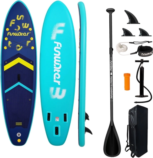 FunWater paddleboard SUP hinchable, 350 × 86 × 15 cm, azul marino