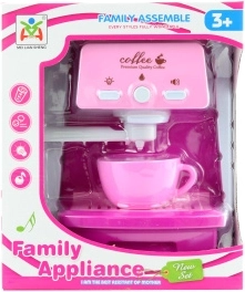 Cafetera infantil rosa a pilas