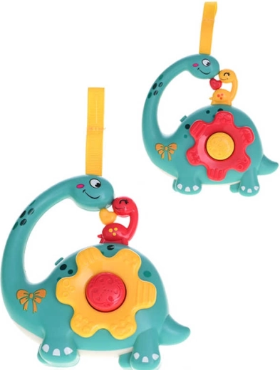 Sonajero dinosaurio con luz y sonido 12 cm a pilas - 1 pieza