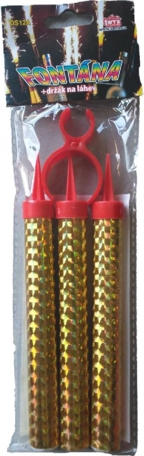 Fuente dorada para fiesta con soporte para botella 40 segundos
