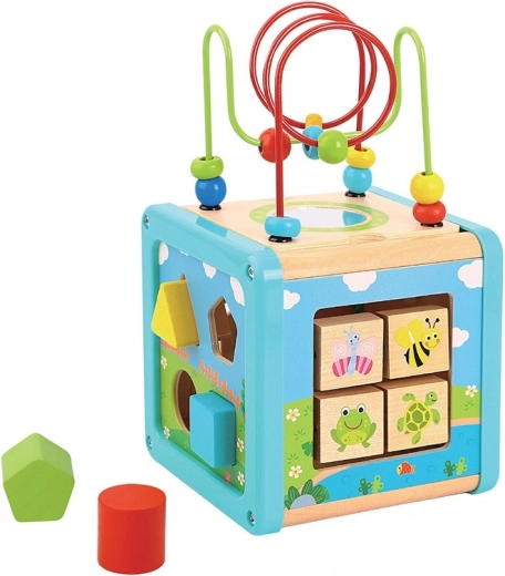 Cubo de madera con laberinto BABU