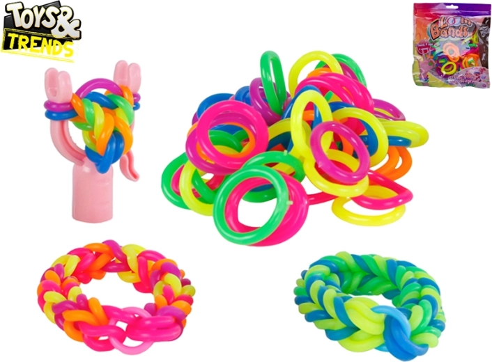 Kit para tejer pulseras de gomas mega TOYS&TRENDS (72 uds.)