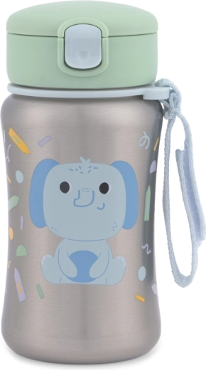 Skip Hop botella de acero inoxidable con pajita Besties Squad elefante 350 ml (12m+)