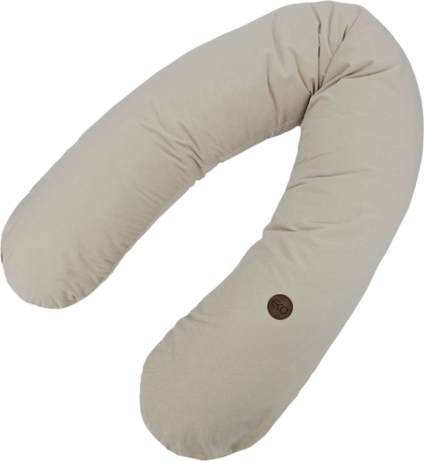 Cojín de lactancia EKO de algodón Velvet, beige claro, 180 cm
