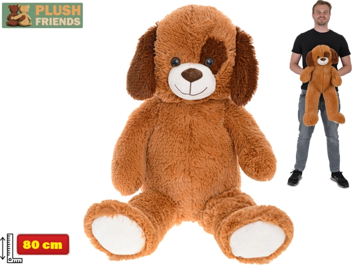 Plush Friends gran perro de peluche 80 cm marrón oscuro