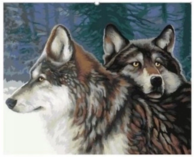 Pintura por números Lobos en el bosque 40 × 50 cm