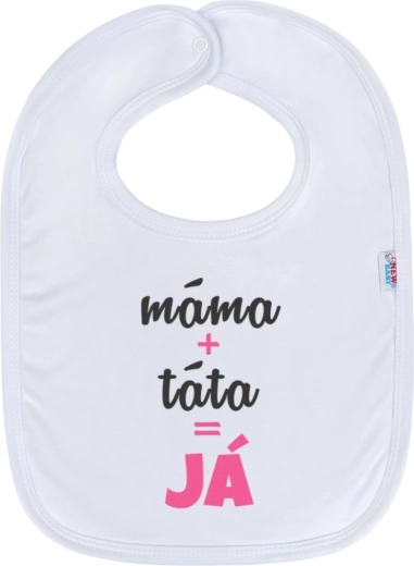 Babero infantil NEW BABY mamá + papá = yo – rosa