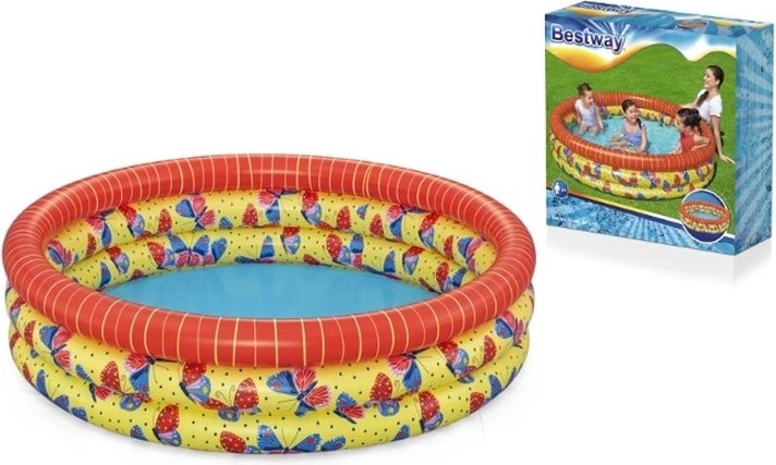 Piscina infantil hinchable con mariposas 168 × 38 cm