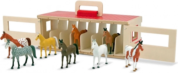 Establo de madera para 8 caballos