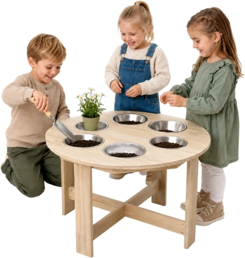 Mesa de jardín educativa Classic World con 6 funciones para jugar con arena, agua y piedrecitas
