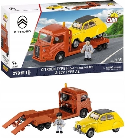 Maqueta Cobi Citroën Type H Auto Transporter y Citroën 2CV AZ (278 piezas)