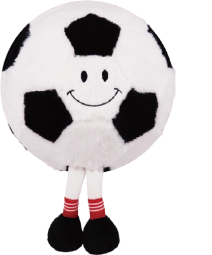 Balón de fútbol inflable de peluche con cara, 15 cm