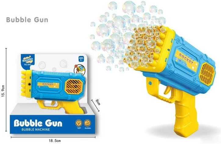 Pistola de burbujas con efectos de luz
