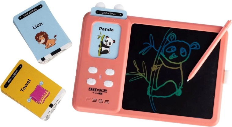 FREEON Free2Play tableta LCD interactiva 2 en 1 para aprender inglés Kiddigit rosa