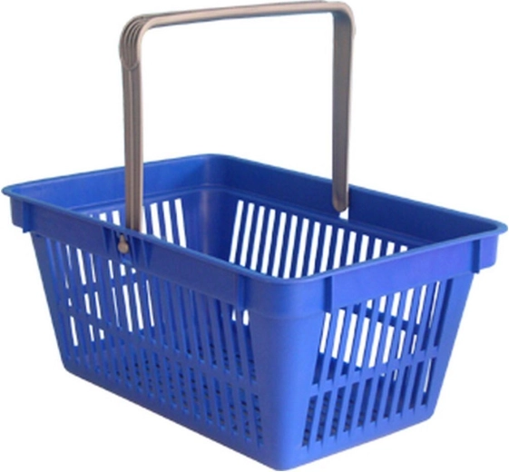 Cesta de la compra con un asa 44,5 × 30 × 21,5 cm, plástico, mezcla de colores, capacidad de carga 15 kg