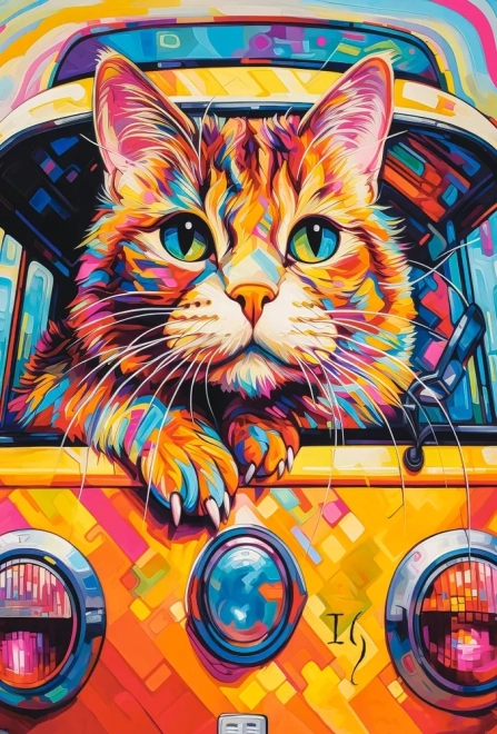 Puzzle de 100 piezas Cat Bus Travel – CASTORLAND