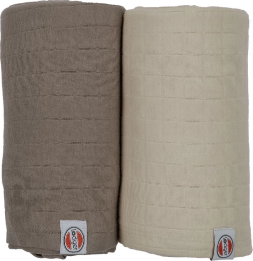 Lodger swaddler solid, set de 2 uds. 110 × 110 cm birch/buffalo
