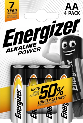 Pilas alcalinas Energizer Alkaline Power AA LR6, 4 uds.