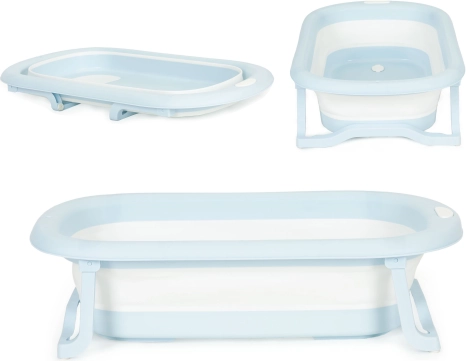 Bañera infantil plegable con desagüe ECOTOYS – Gris