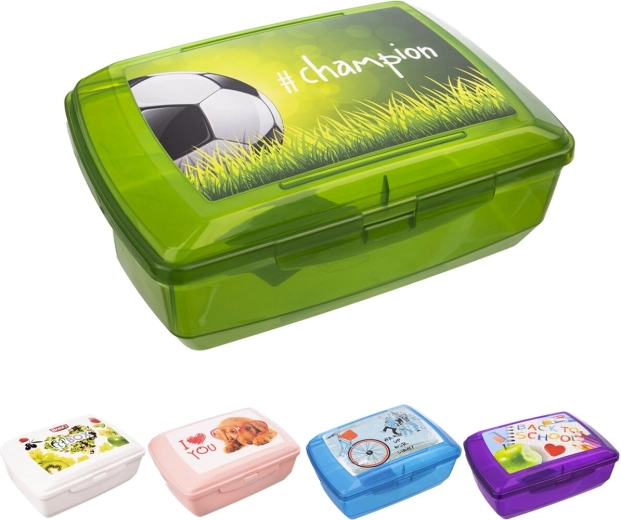 Caja para el almuerzo BranQ con clip 20,5 × 13,5 × 7,5 cm (mix de motivos)