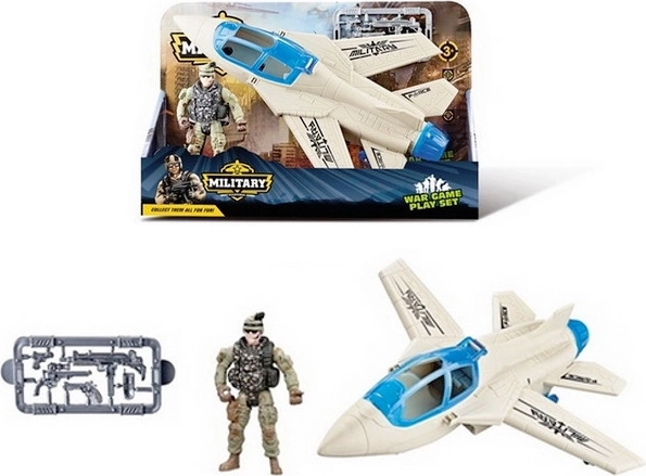 Set militar con avión, figura y armas