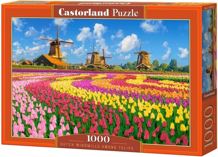 Puzzle Castorland molinos holandeses entre tulipanes 1000 piezas
