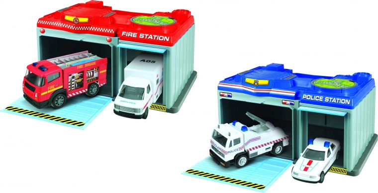 Estación portátil con 2 coches metálicos