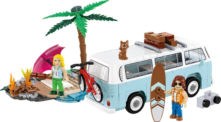 Diorama de playa lleno de accesorios