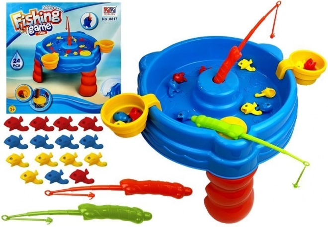 Juego de pesca para niños con mesa y 15 pececitos