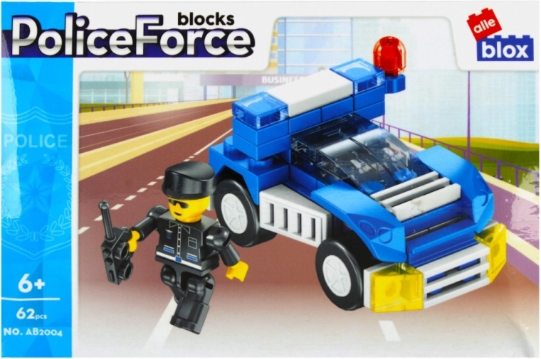 Coche de policía rápido con ruedas