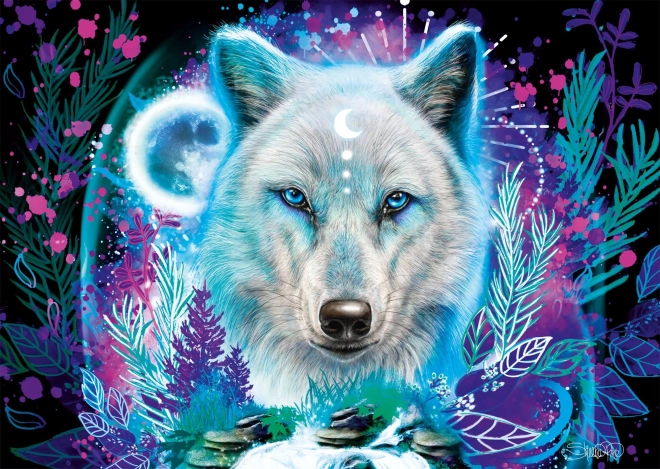 Puzzle Schmidt Neón: Lobo polar 1000 piezas