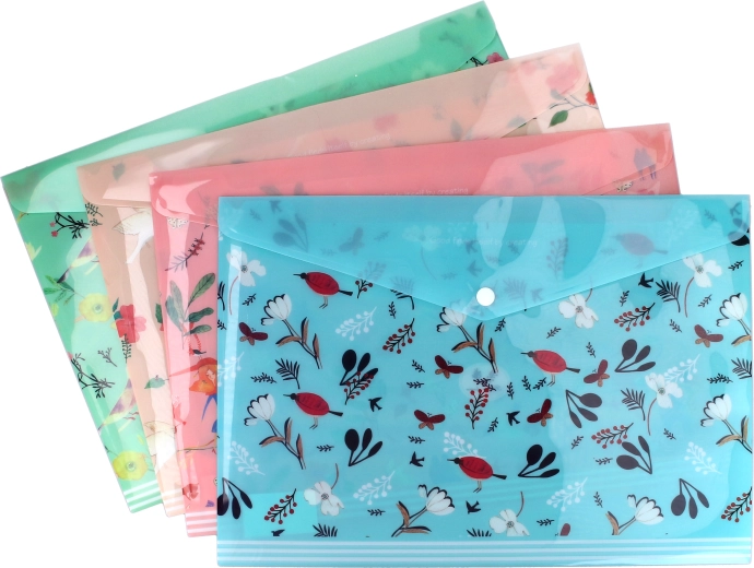 Carpeta con cierre a presión 26 × 36 cm Flores
