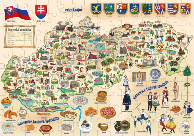 Rompecabezas popular Mapa de Eslovaquia 160 piezas