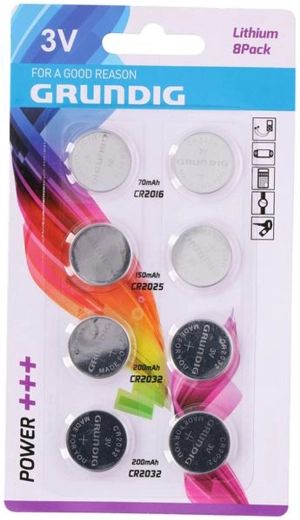 Baterías de litio tipo botón – set de 8 uds, mix de tipos