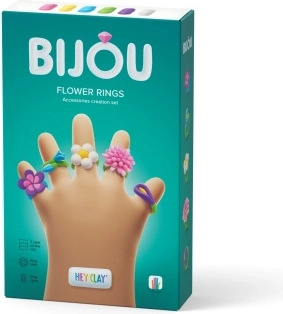 HEY CLAY Bijou anillos florales – kit creativo de pasta para modelar