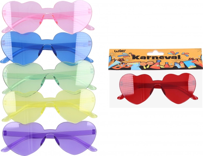 Gafas de plástico de carnaval con forma de corazones