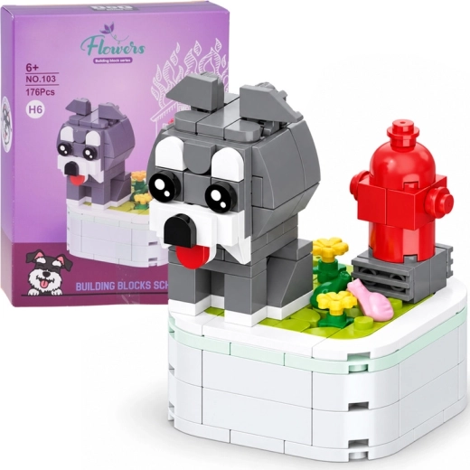 Kit de construcción de un schnauzer sobre una base, 176 piezas