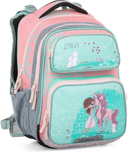 Bagmaster mochila escolar DOPI 23 B Unicornio y Conejitos