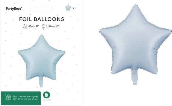 Globo de foil con forma de estrella 48 cm azul bruma