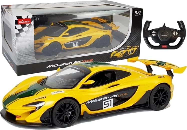 Coche teledirigido McLaren P1 GTR Rastar 1:14 amarillo