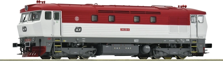 Locomotora diésel Roco ČD 749 «Bardotka», digital con sonido H0