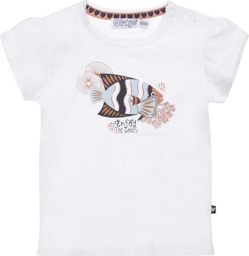 Dirkje camiseta blanca de niña de manga corta pez (talla 80)