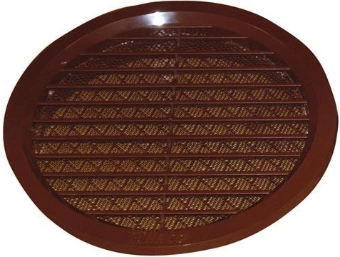 Rejilla de ventilación con malla, diámetro 140 mm, marrón
