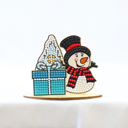 2Kids Toys pintura de diamantes con soporte muñeco de nieve navideño
