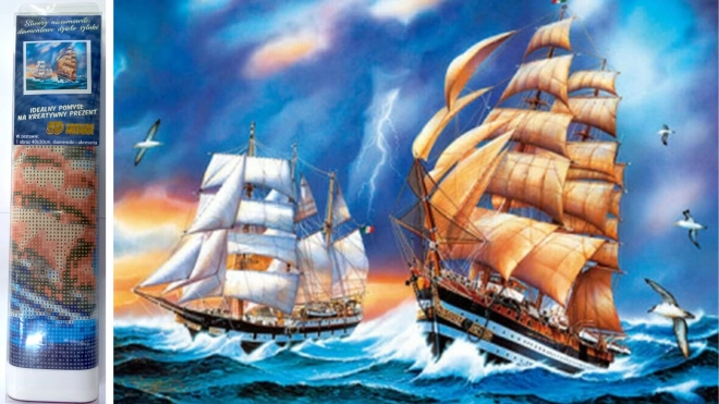 Pintura de diamantes velero 30x40 cm