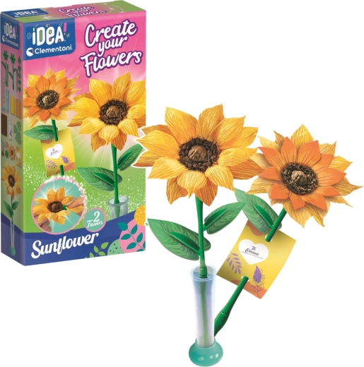 Idea Art set creativo mini fábrica de flores – girasoles CLEMENTONI