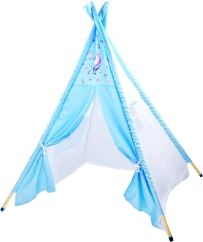 Tienda tipi infantil con unicornio